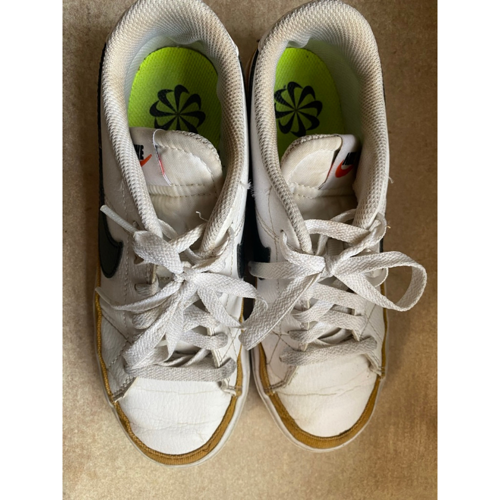 Nike Court Legacy Sneakers White Black Gold Streetwear 6.5 Retro Y2K 90s Classic - Picture 5 of 10